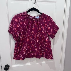 Hill House Home Kit Top in Burgundy Botanical